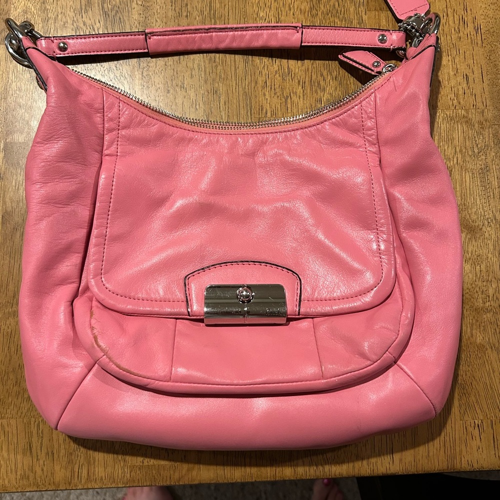 COACH Pink Leather Shoulder Bag